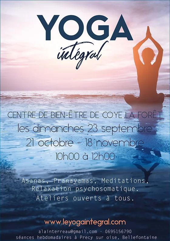 Affiche des ateliers de yoga intégral octobre et novembre 2018